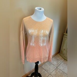 Mossimo Women’s Sweatshirt Ombré Peach Color Number 76 Logo Size Medium